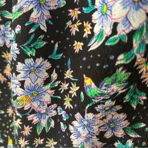 [XS] Anthropologie Relaxed Fit Black Purple & Blue Floral Pattern Short - Picture 8 of 11